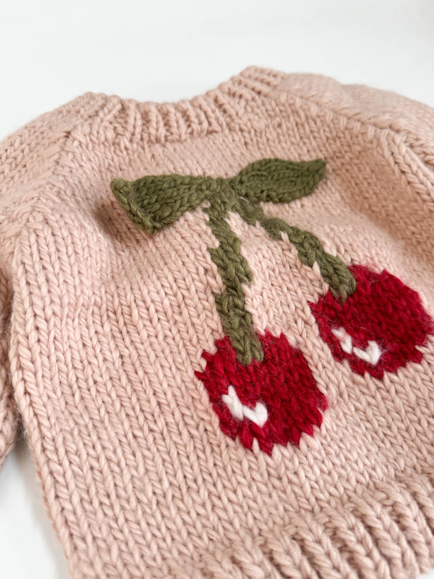 Cherry Pullover Sweater Baby Kid Fall Winter Fruit Gift: Blush / XS 6-12m