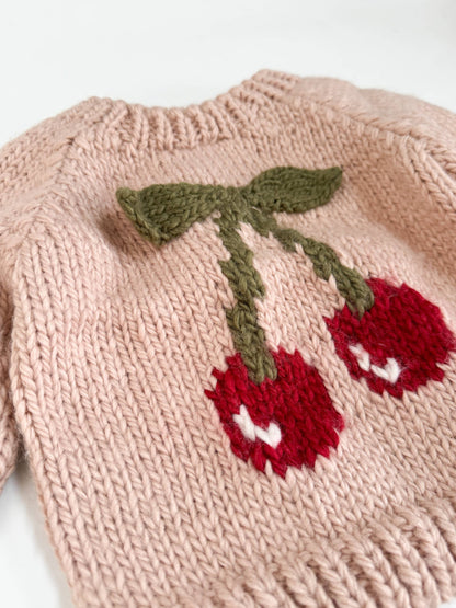 Cherry Pullover Sweater Baby Kid Fall Winter Fruit Gift: Blush / XS 6-12m