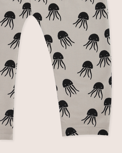 Jellyfish Print Dungarees: Sand / 2-3 Years