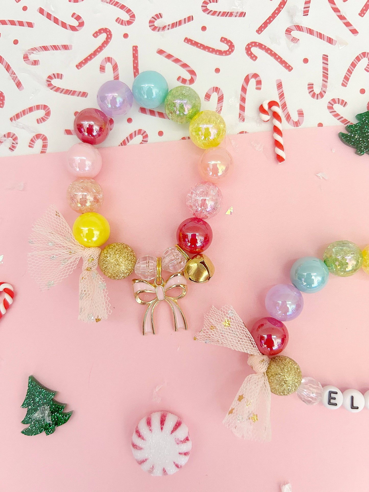 Rainbow Holiday Bow Bracelet