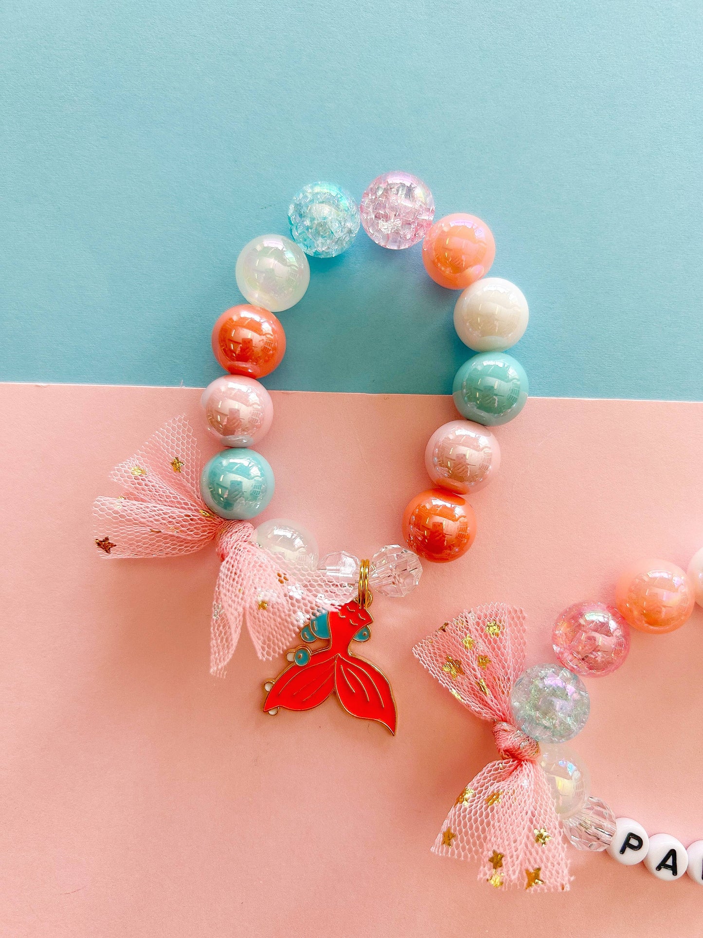 Mermaid Tail Kids Beaded Charm Bracelet