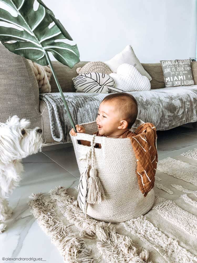 Basket Leaf Natural: 1' x 1' x 1'