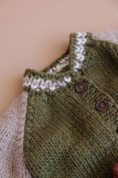 Varsity Cardigan Baby Kid Back to School Fall Team Sport: Moss / S 12-24m