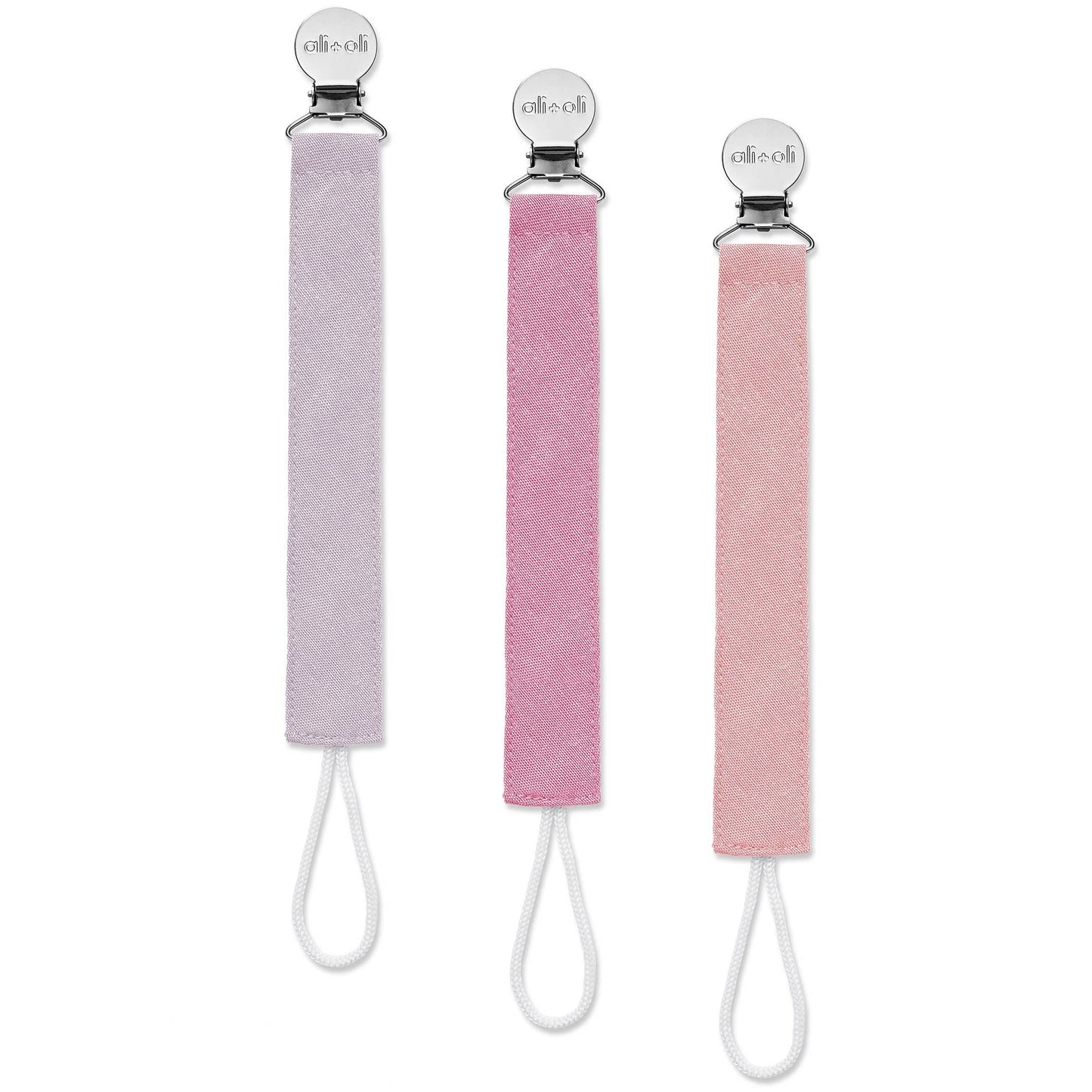 Ali+Oli Linen Pacifier Clips (set of 3)
