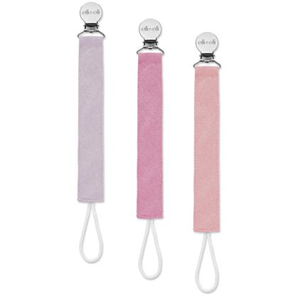 Ali+Oli Linen Pacifier Clips (set of 3)