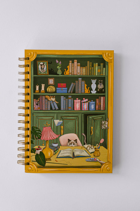 Cat Library Spiral Notebook