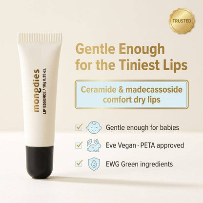 Mongdies Lip Essence 10g | Gentle Moisturizing Lip Care for Babies & Family | EWG Green