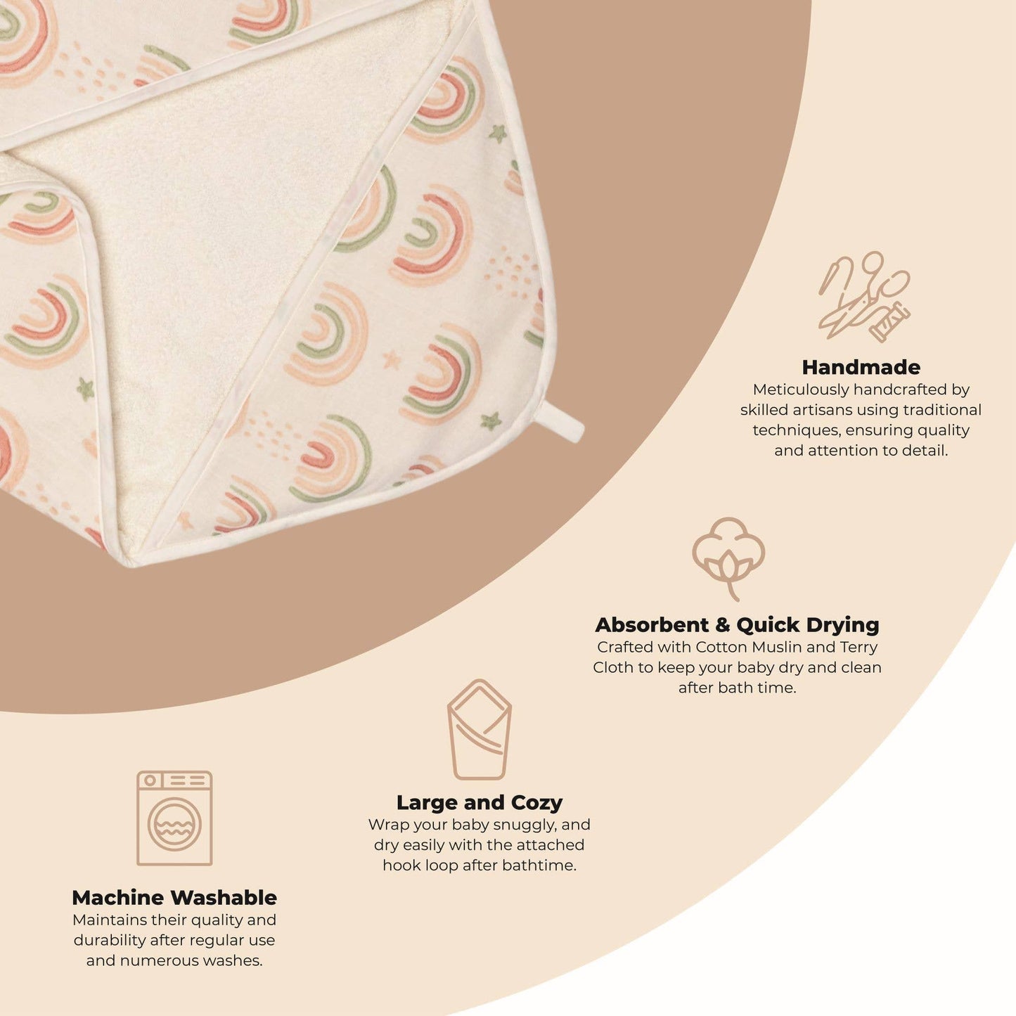 Parker Baby Hooded Towel (Rainbow)