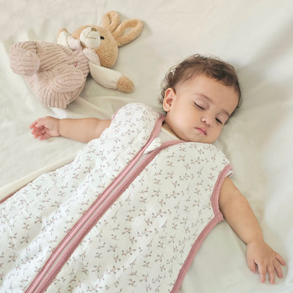 Coco Cuddle Bamboo Muslin Baby Sleep Sack 0.5 TOG, Floral Pink