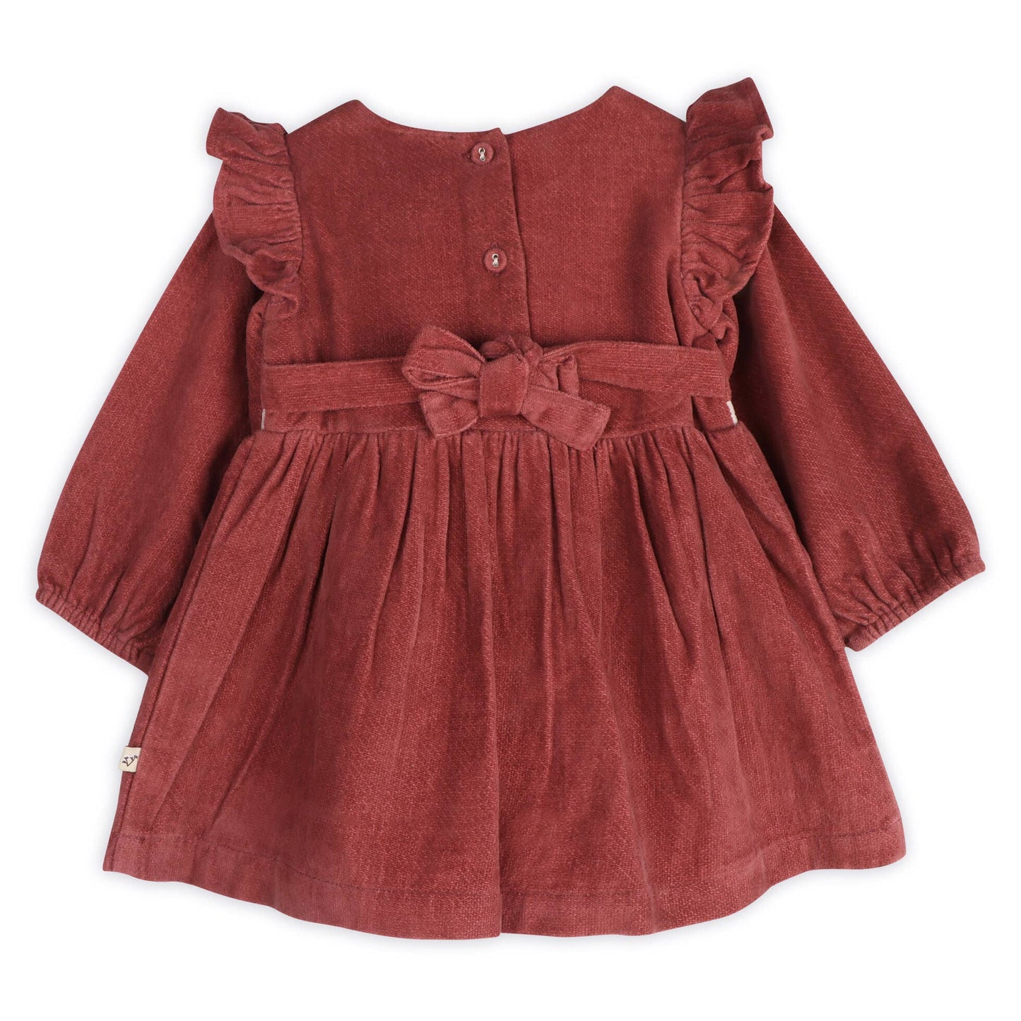 Amber Velvet Baby Dress & Bloomer Set (Organic Cotton): Terracotta / 12-18M