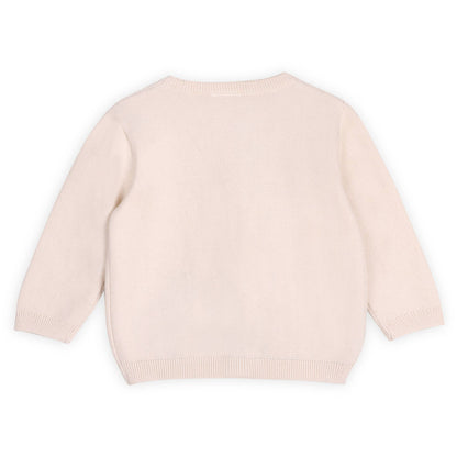 Little & Loved Dino Applique Baby Cardigan: Natural