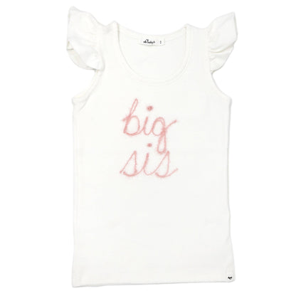 "big sis" Pink Sparkle Emb Cotton Baby Rib FS Tank
