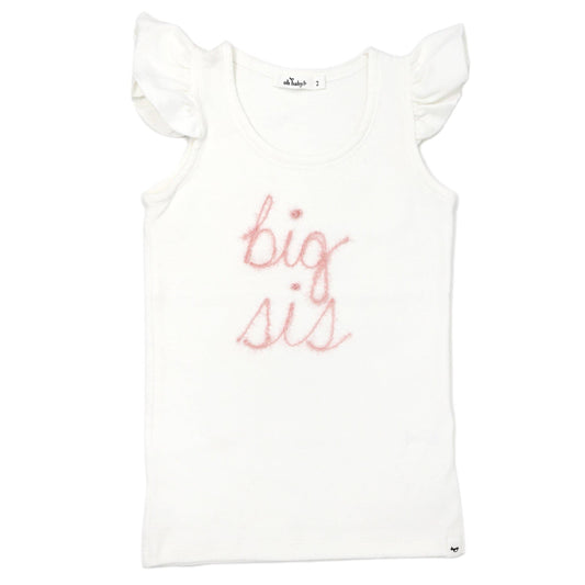"big sis" Pink Sparkle Emb Cotton Baby Rib FS Tank
