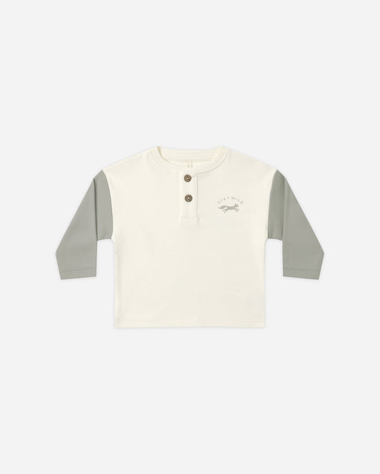 Long Sleeve Henley Tee Laurel