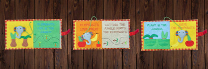 Fabric Kids Book - Save The Elephants