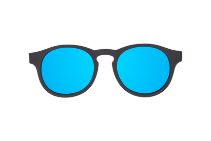 Jet Black w/ Cobalt Blue Lens  Polarized Keyhole Sunglasses