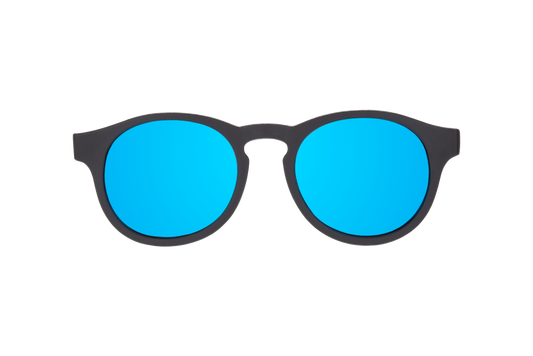 Jet Black w/ Cobalt Blue Lens  Polarized Keyhole Sunglasses