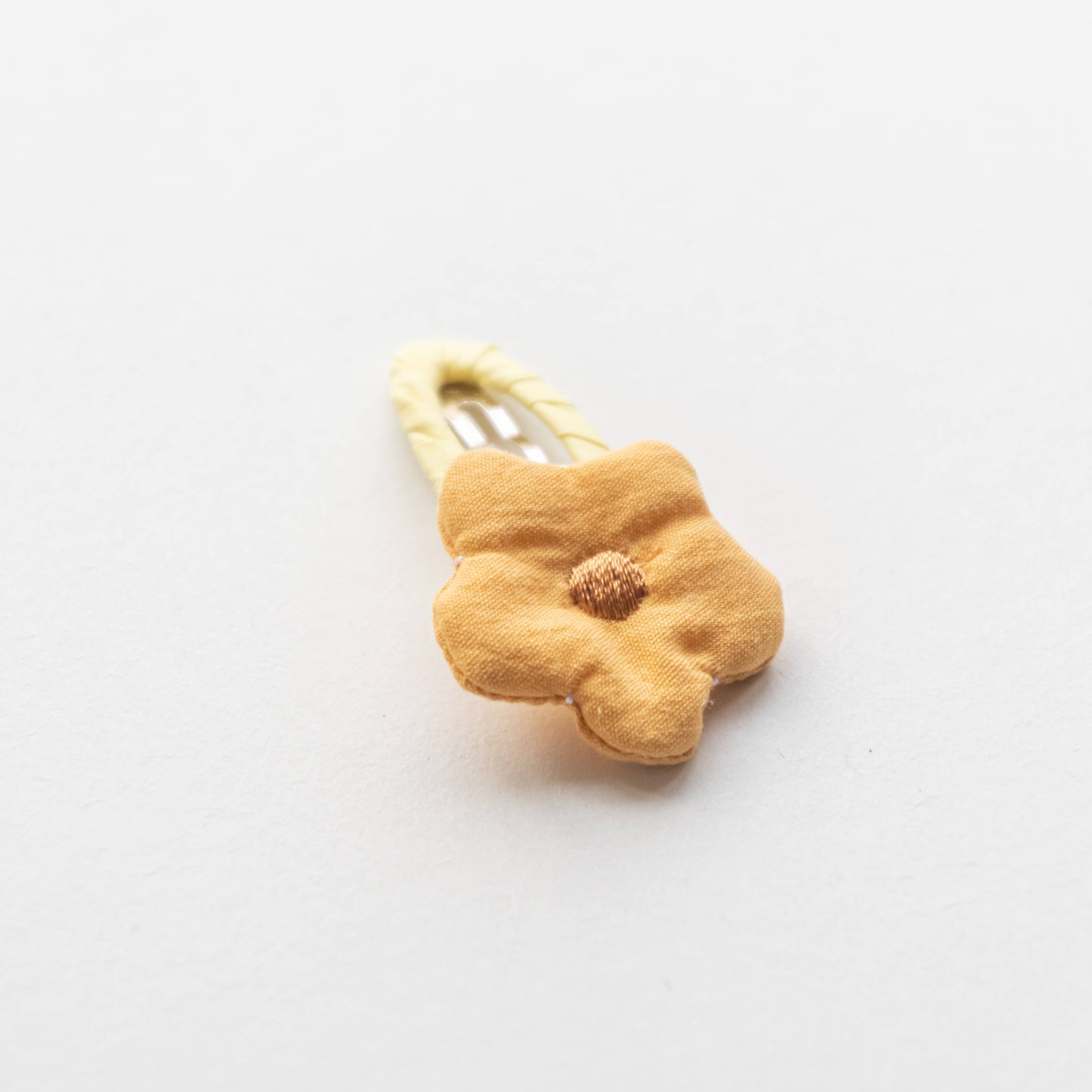 Flower Fabric Snap Hair Clip | Yellow