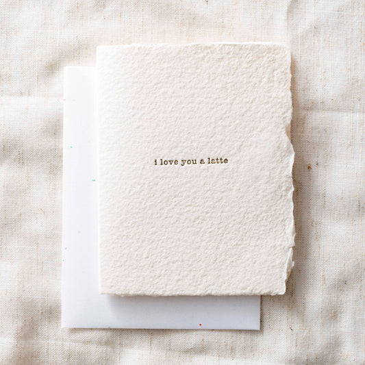 Latte Love | Coffee Greeting Card: Flat A2 Greeting Card. Blank on Back.
