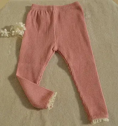 Annie & Charles® Organic Cotton Ruffle Leggings: Brown