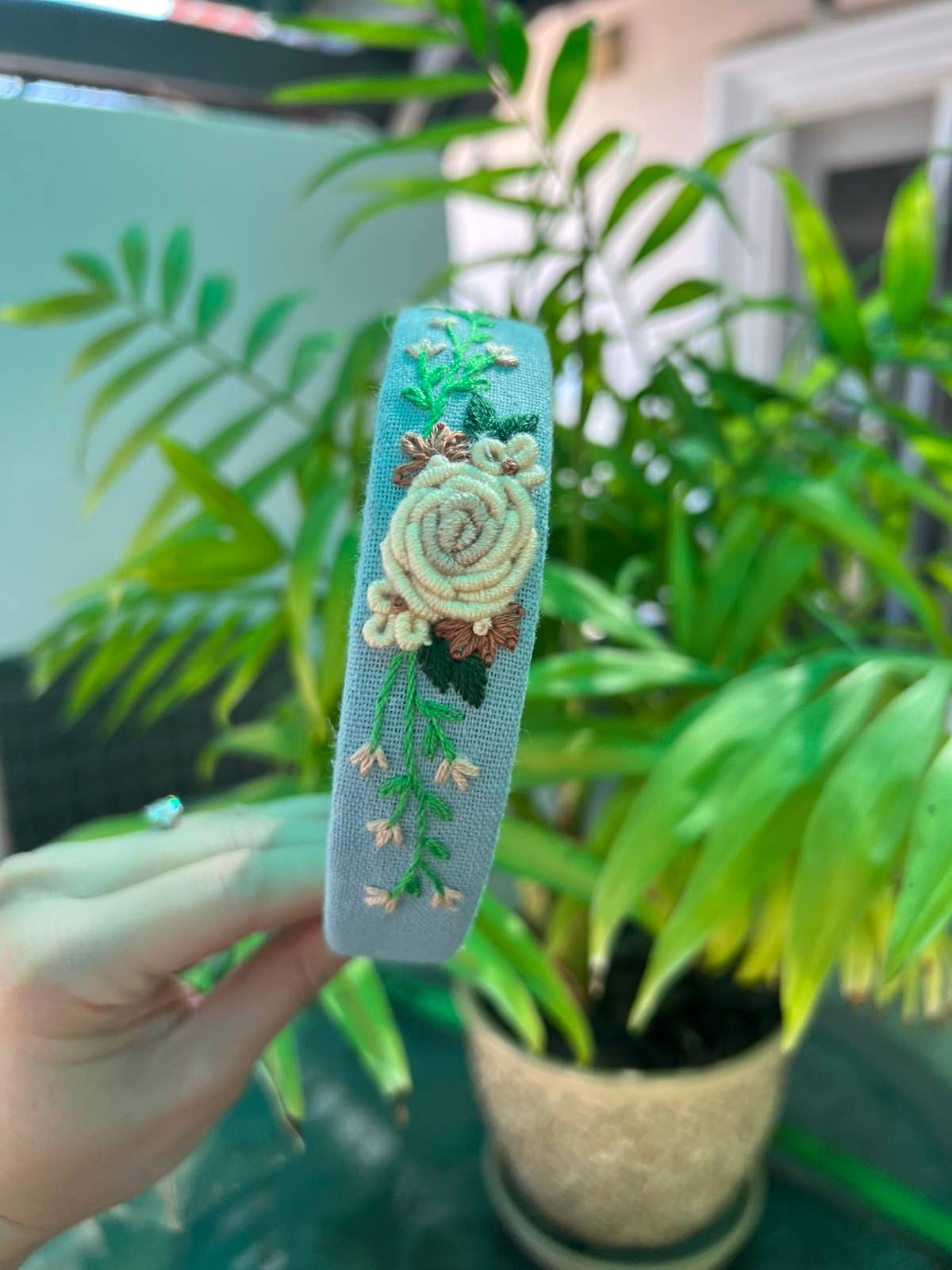 Floral Embroidered Headband, Collection Elena ✅: 1. Blue Roses