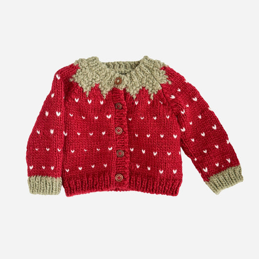 Strawberry Cardigan Baby Kid Fall Winter Halloween Costume: Red / XS 6-12m