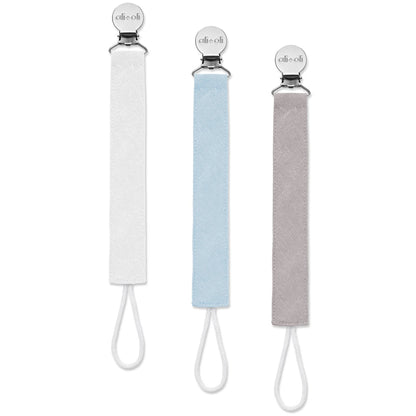 Ali+Oli Linen Pacifier Clips (set of 3)