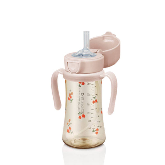 Grosmimi PPSU Straw Cup with Flip Top & Weight - 10oz (300ml)