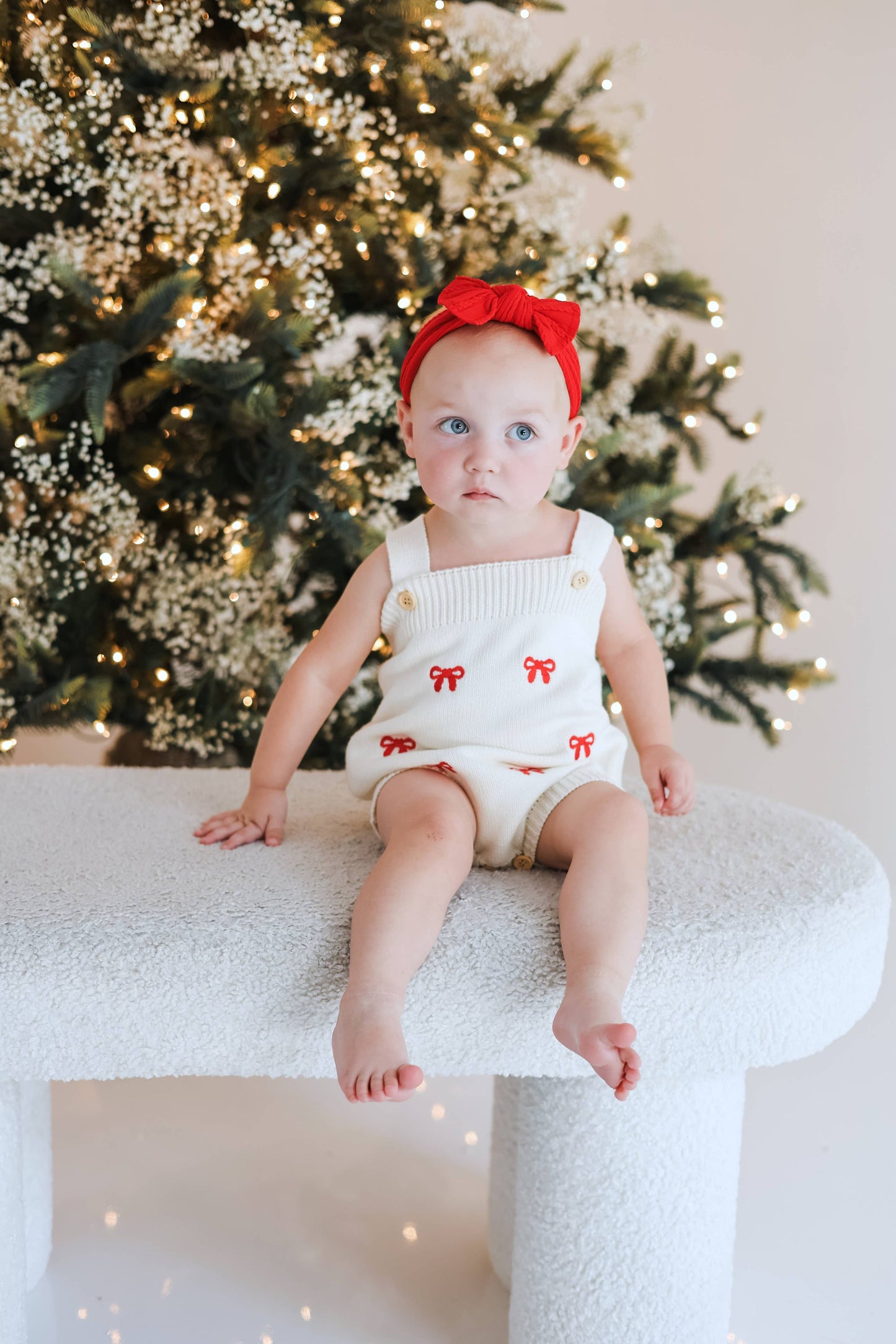 Red Bow Romper: 12-18M