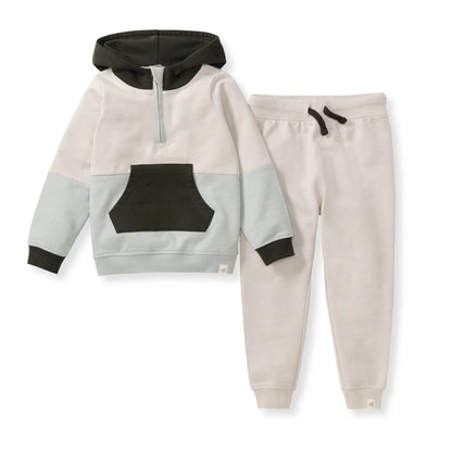 Color Blocked Sweatshirt & Pants Set - Bobcat: 2T