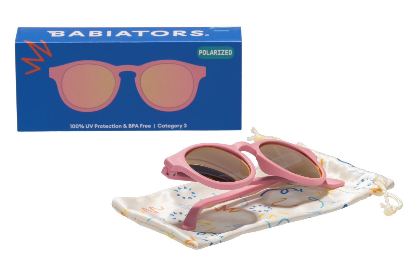 Pretty in Pink Polarized Keyhole Sunglasses w/ Mirrored Lens