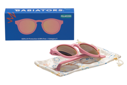 Pretty in Pink Polarized Keyhole Sunglasses w/ Mirrored Lens