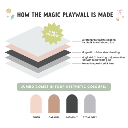 JUMBO Magic Playwall - Arch Magnetic Wall Decal for Kids: Blush