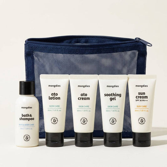 Mongdies Travel Kit 170ml | Mini Baby Skincare Set for On-the-Go | EWG Green