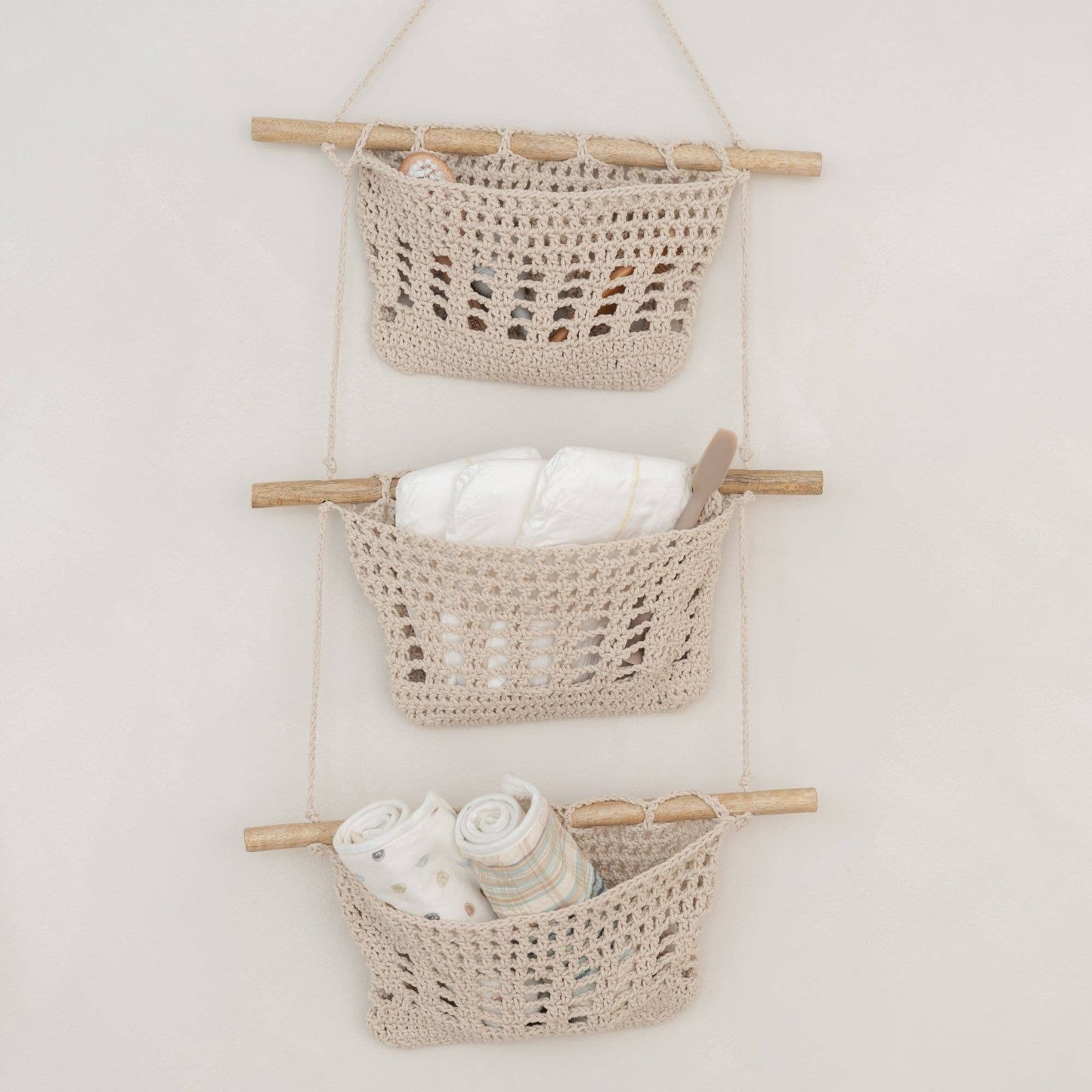 Charlie Farmhouse 3 Tier Toy Hanging Wall Storage