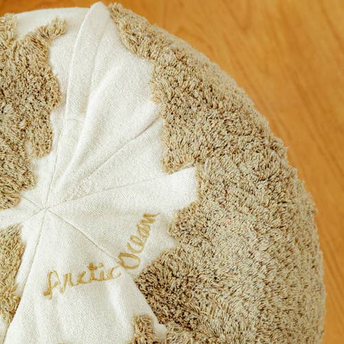 Pouf World Map Rugcycled