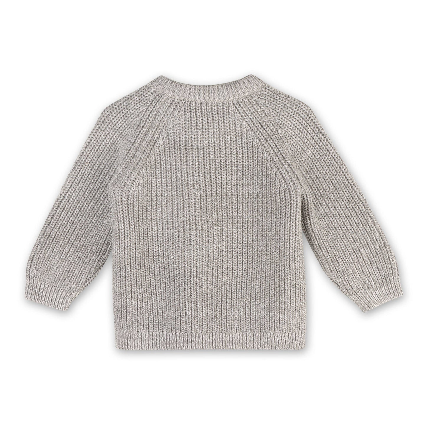 Dream Big Embroidered Chunky Knit Baby Sweater (Organic): Heather Grey / 6-12M