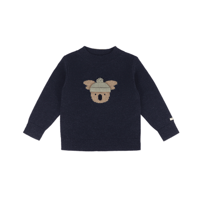 Denn Merino Wool Sweater | Koala | Blue Marine Melange - Blue Marine Melange