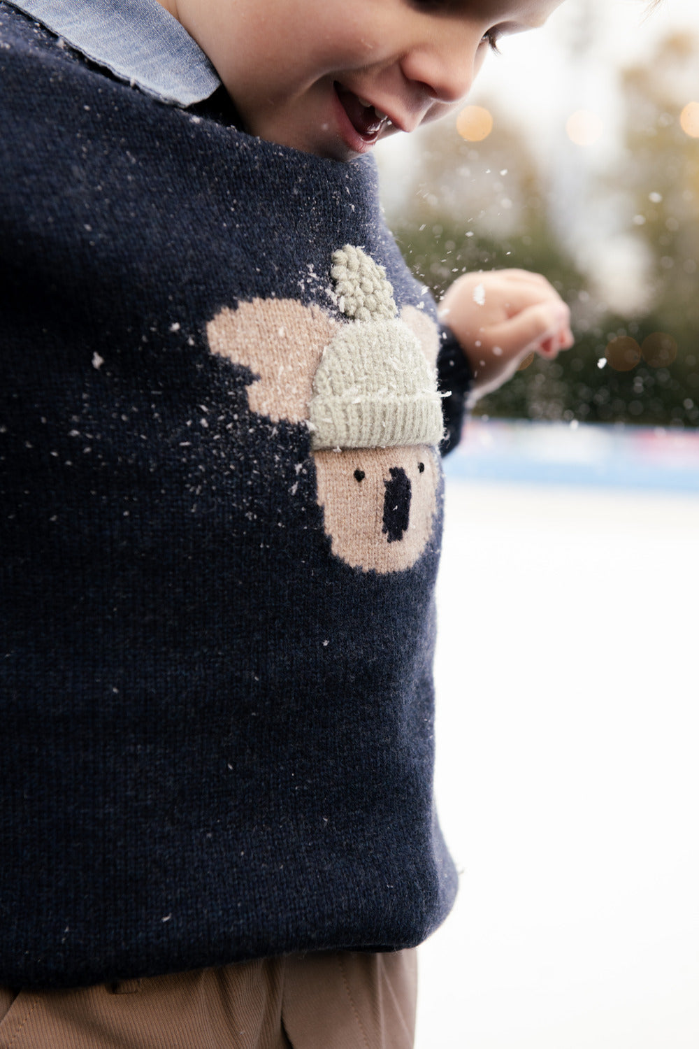 Denn Merino Wool Sweater | Koala | Blue Marine Melange - Blue Marine Melange