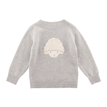 Denn Merino Wool Sweater | Lammy | Soft Grey Melange - Soft Grey Melange