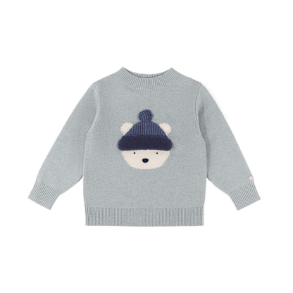 Denn Merino Wool Sweater | Polar Bear | Cloud Blue Melange - Cloud Blue Melange