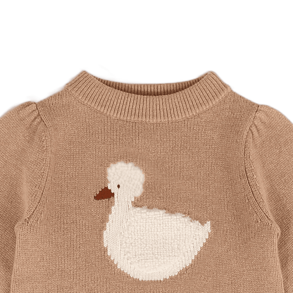Denna Merino Wool Sweater | Duck | Hazelnut - Hazelnut