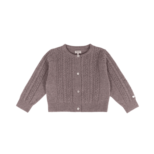 Danik Merino Wool Cardigan | Dark Taupe Melange - Dark Taupe Melange