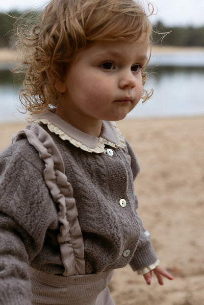 Danik Merino Wool Cardigan | Dark Taupe Melange - Dark Taupe Melange