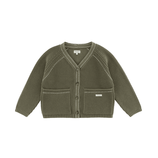 Khalan Cardigan | Stone Green - Stone Green