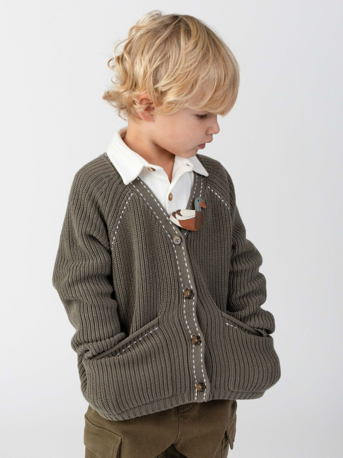 Khalan Cardigan | Stone Green - Stone Green