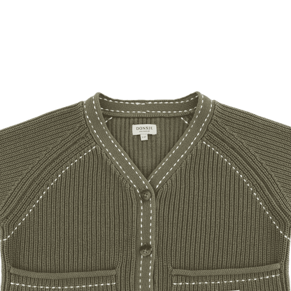 Khalan Cardigan | Stone Green - Stone Green