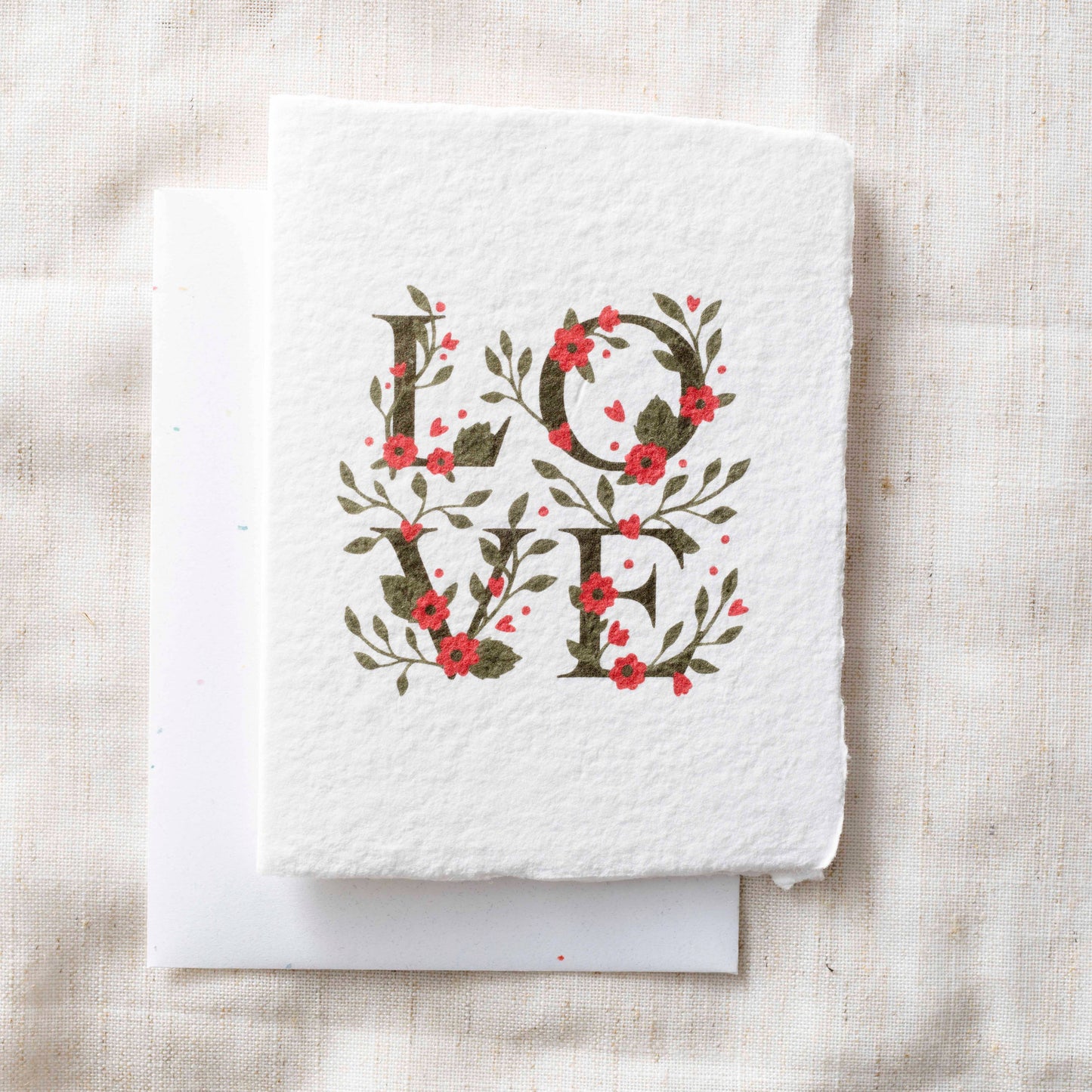Floral Love Friendship | Eco-Friendly Greeting Card: Folded A2 Greeting Card. Blank Inside.