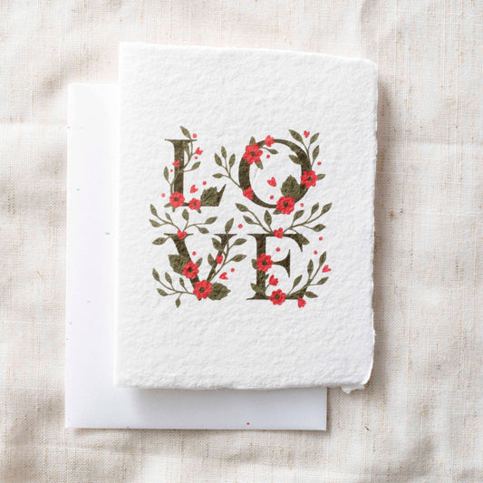 Floral Love Friendship | Eco-Friendly Greeting Card: Folded A2 Greeting Card. Blank Inside.
