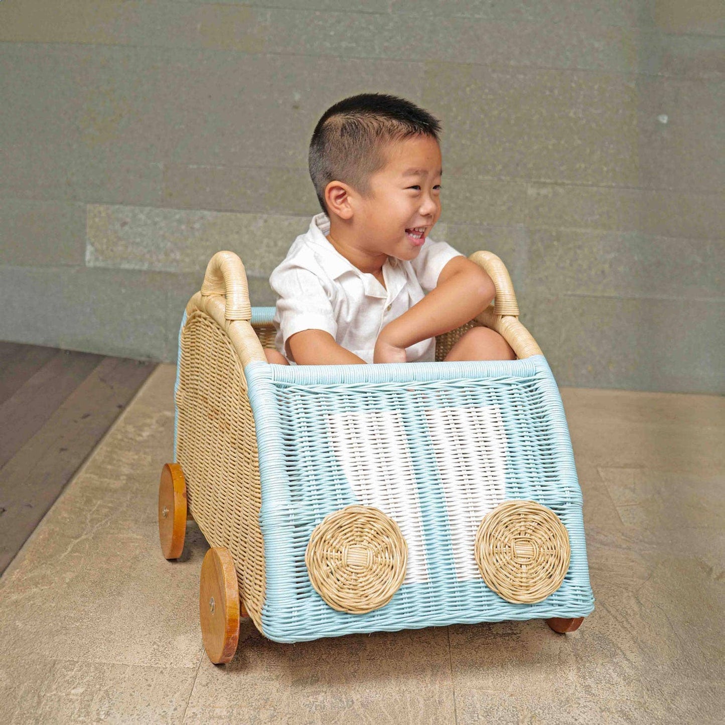 Handcrafted - Archie Storage Wagon - Rattan Wicker